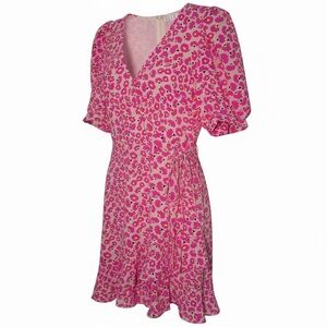 TCEC Pink Floral Faux Wrap Dress –‎ Women’s Large